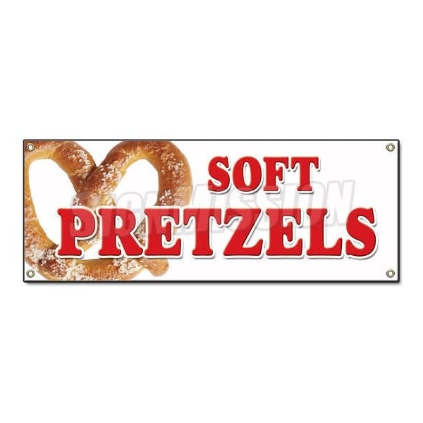 Signmission SOFT PRETZELS BANNER SIGN pretzel stand cart signs fresh hot baked big huge B-Soft Pretzels - main